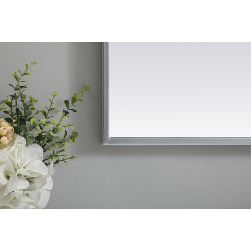 Metal Frame Arch Mirror 36x36 Inch in Silver. Picture 5