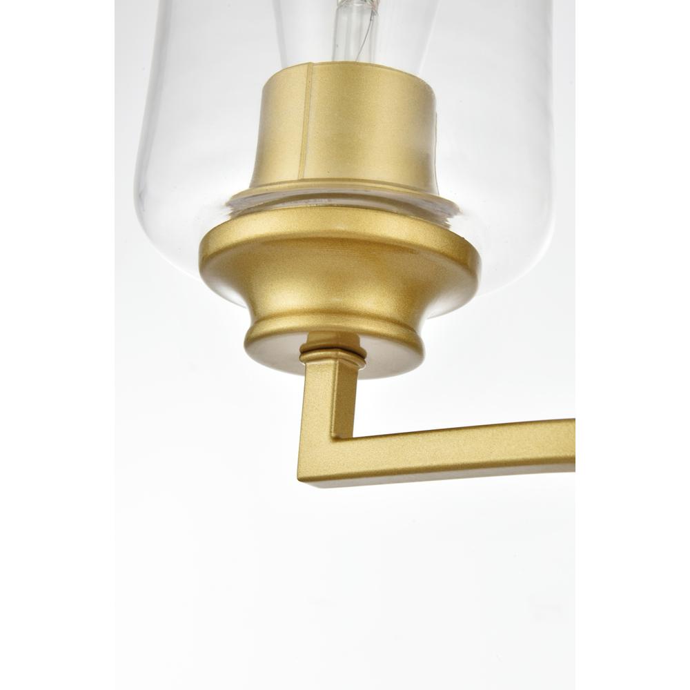 Ronnie 2 light Brass and Clear Bath Sconce. Picture 5