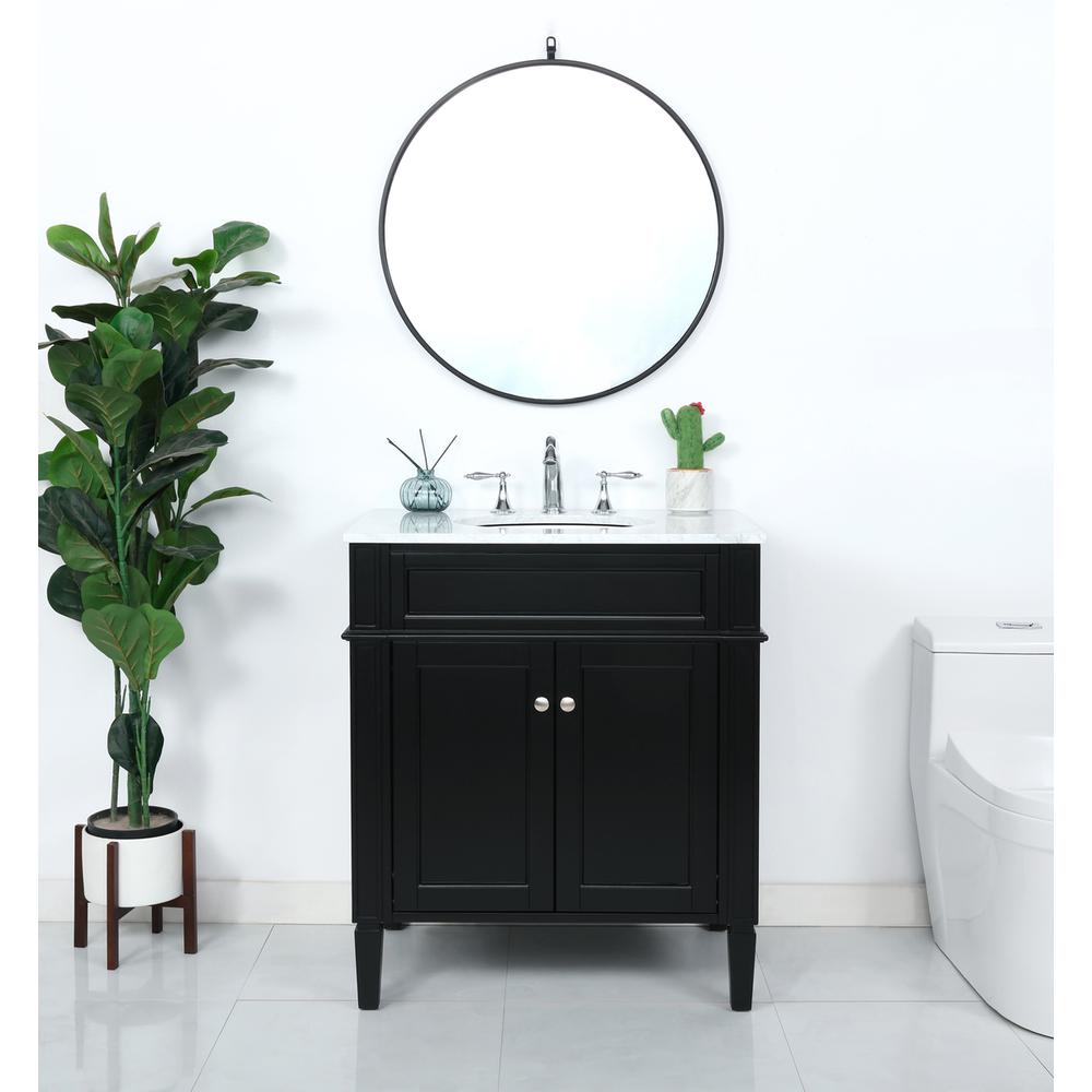 30 inch Single bathroom vanity in Black. Picture 4