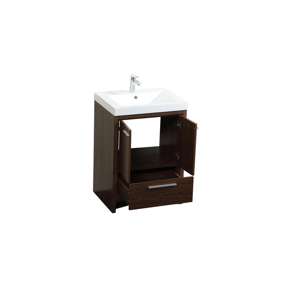 24 inch Single bathroom vanity in Walnut. Picture 9