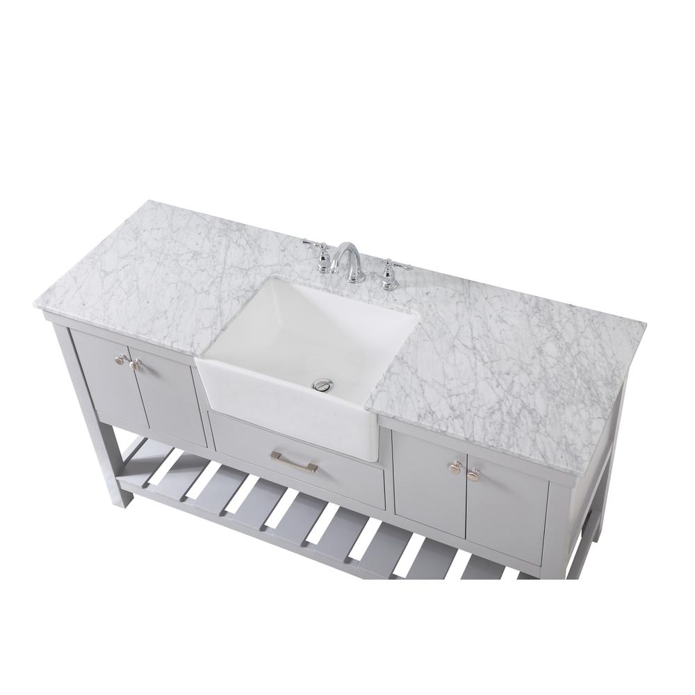 60 inch Single bathroom vanity in grey. Picture 10