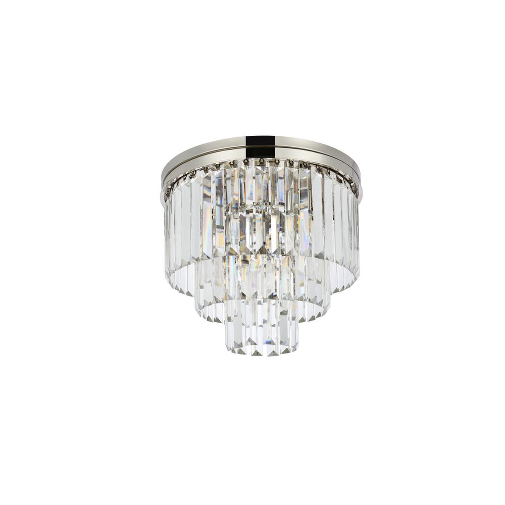 Sydney 9 light polished nickel Flush Mount Clear Royal Cut Crystal. Picture 6