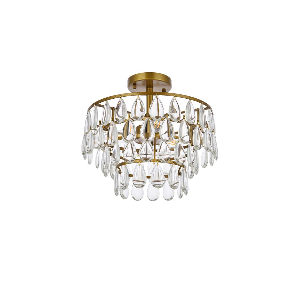 Mila 14 inch flush mount in brass. Picture 6