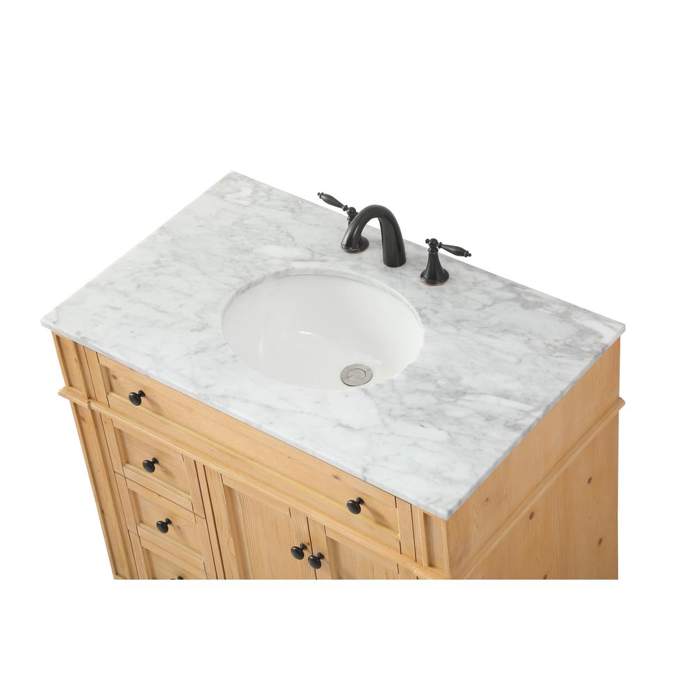 36 inch Single bathroom vanity in natural wood. Picture 10