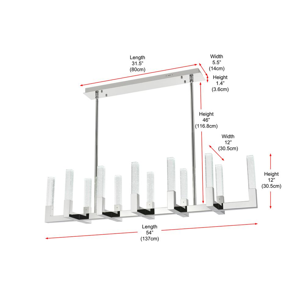 Noemi 54 inch Adjustable LED Pendant in Chrome. Picture 10