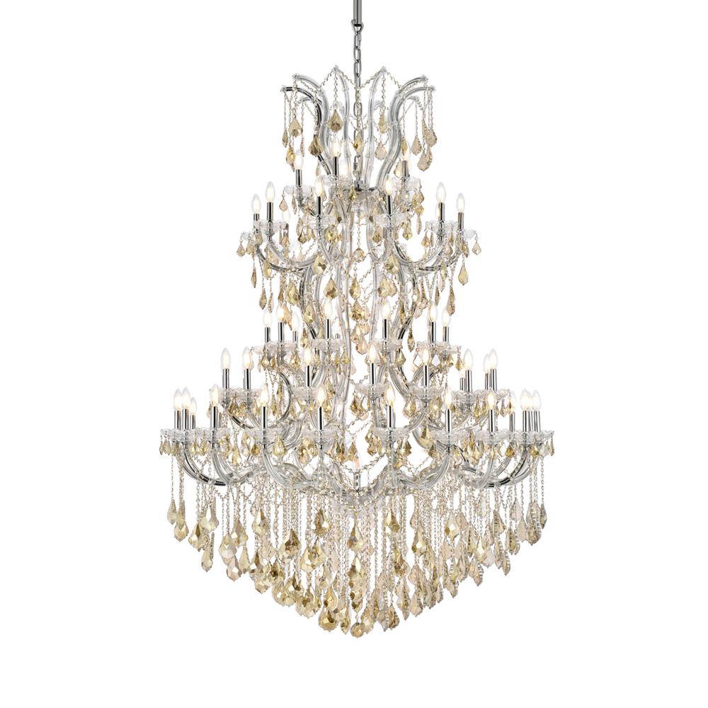 Maria Theresa 61 light Chrome Chandelier Golden Teak (Smoky) Royal Cut Crystal. Picture 2