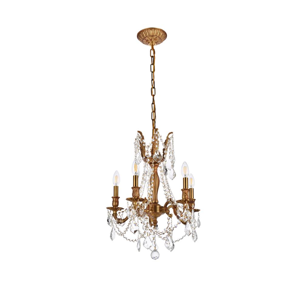 Rosalia 5 light French Gold Pendant Clear Royal Cut Crystal. Picture 6