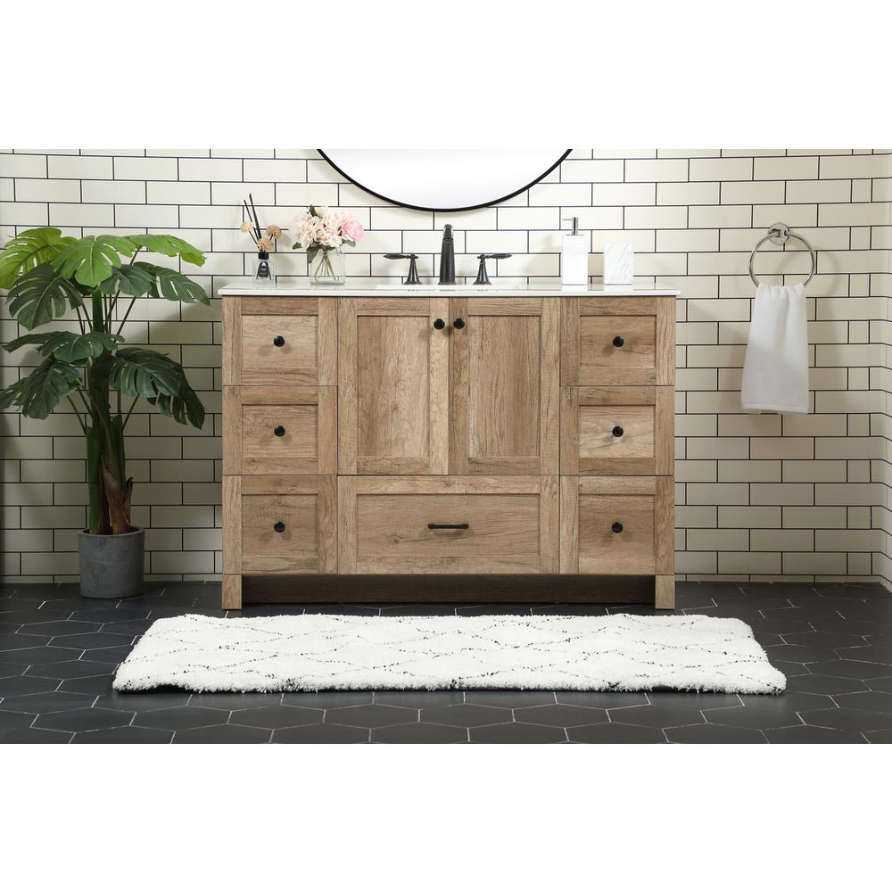48 inch Single bathroom vanity in natural oak. Picture 14