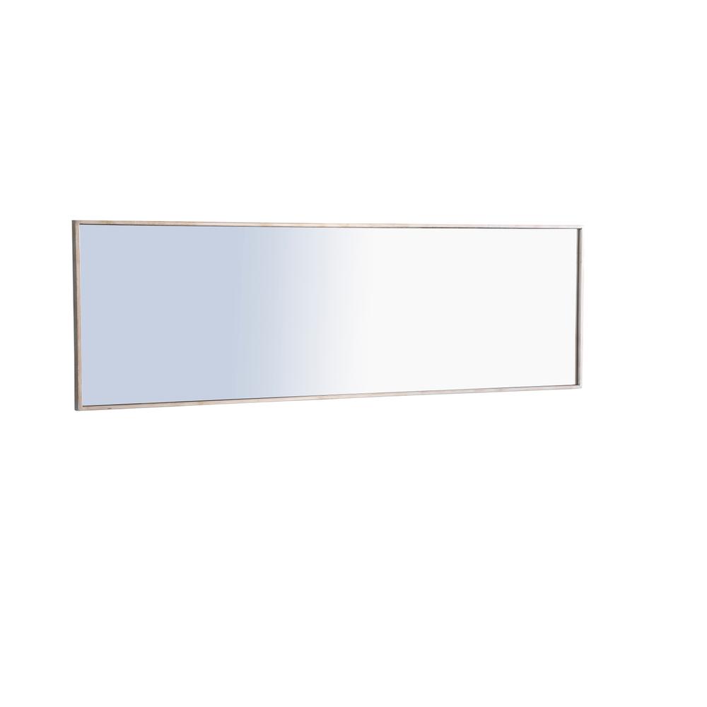 Metal frame Rectangle Mirror 18 inch Silver. Picture 7