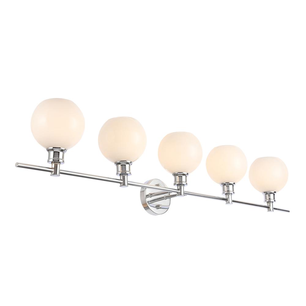 Collier 5 light Chrome and Frosted white glass Wall sconce. Picture 7
