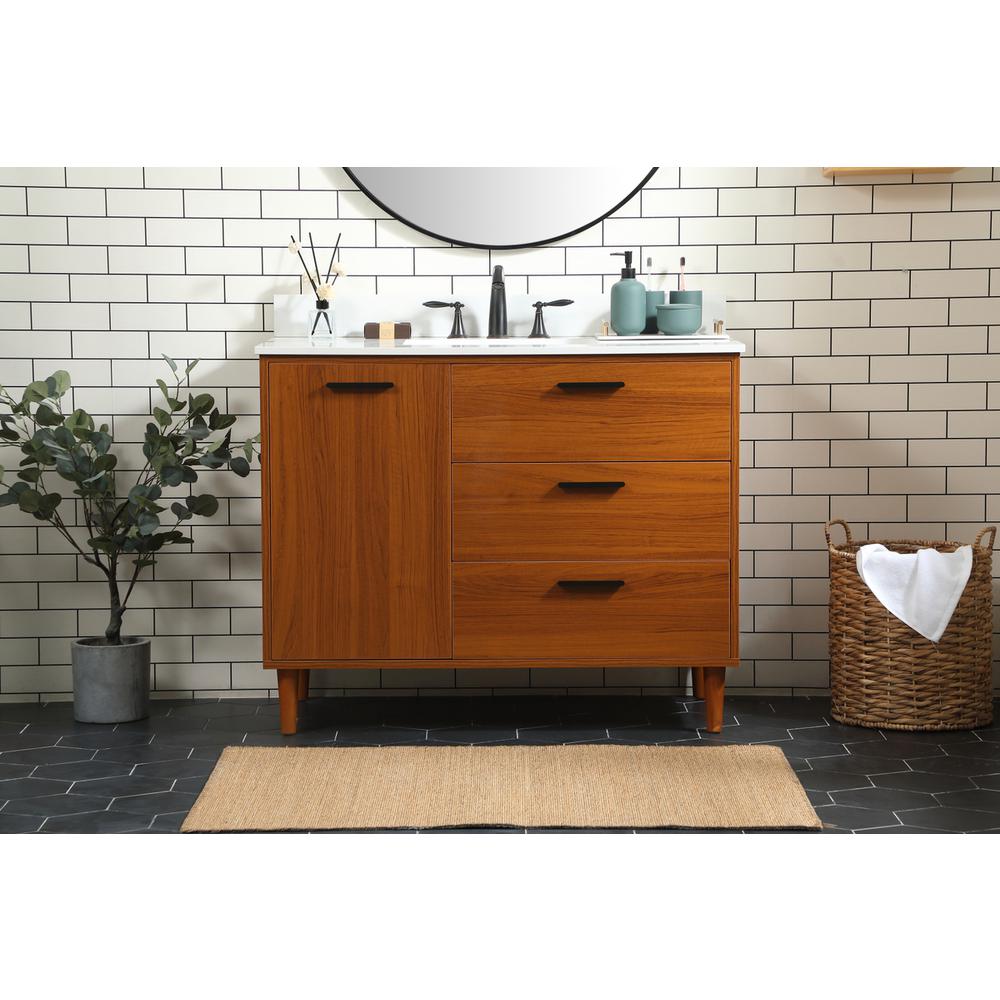 42 inch bathroom vanity in Teak with backsplash. Picture 14
