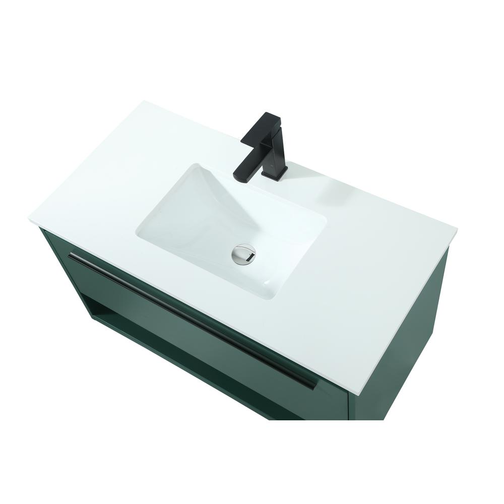 36 inch Single bathroom vanity in green. Picture 10