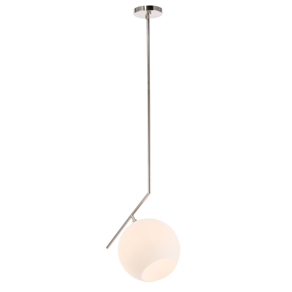 Ryland 1 Light Chrome And Frosted White Glass Pendant. Picture 8