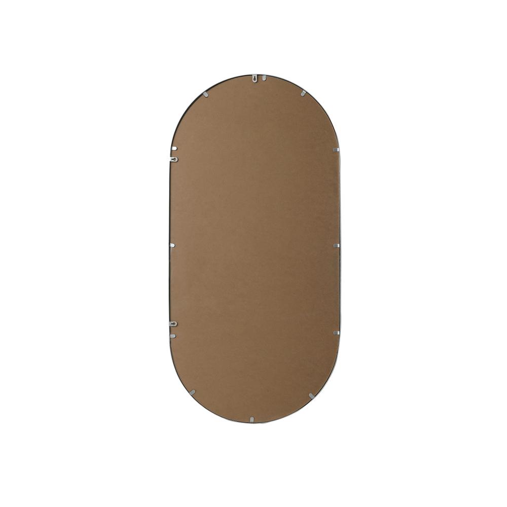 Metal Frame Oval Mirror 24x48 Inch in Silver. Picture 10