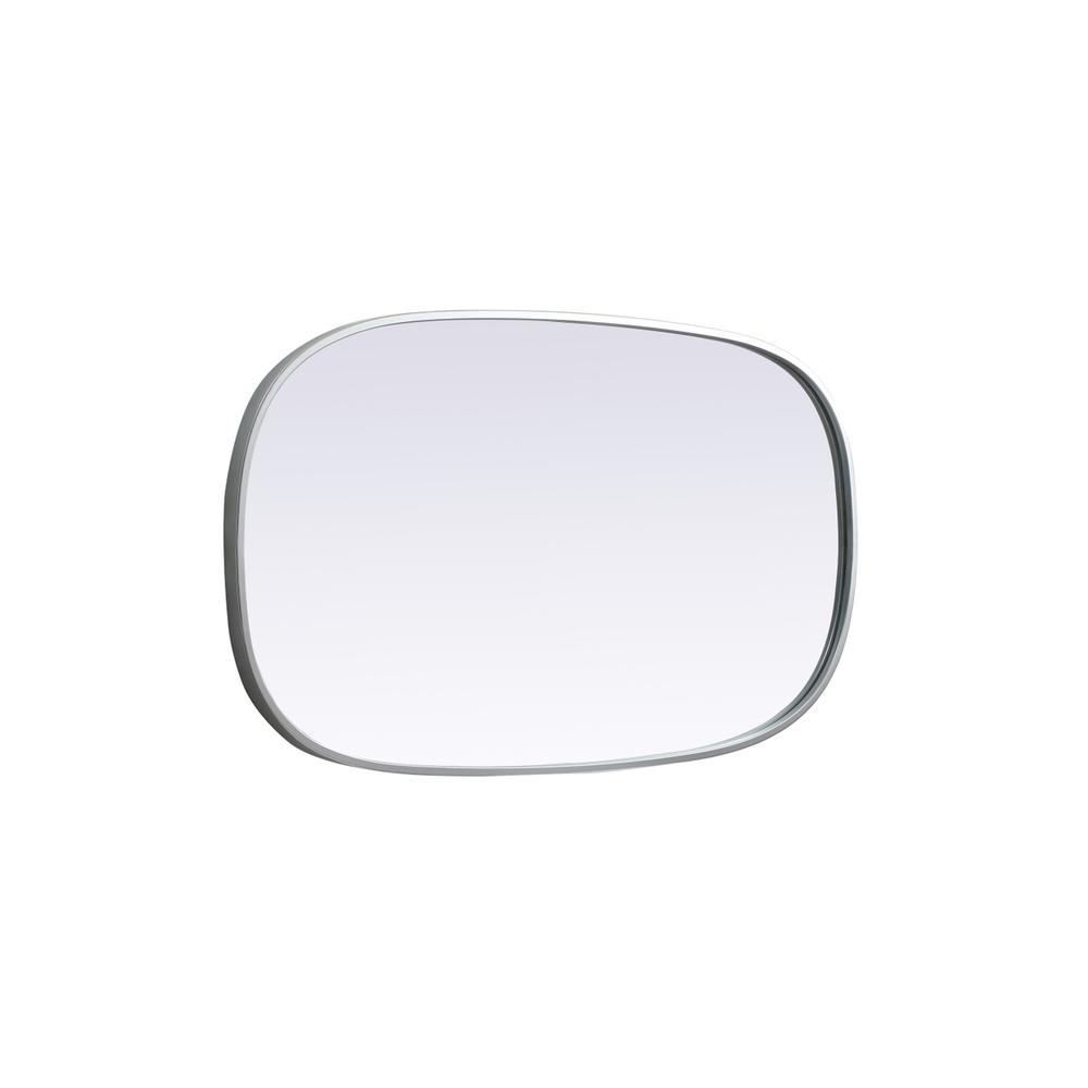 Metal Frame Oval Mirror 20x36 Inch in Silver. Picture 9
