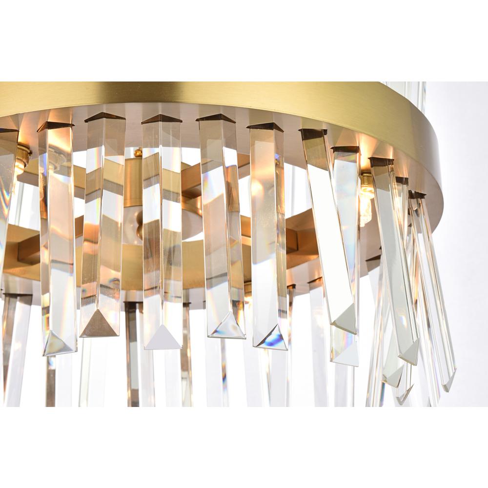 Serephina 16 inch crystal round pendant light in satin gold. Picture 3