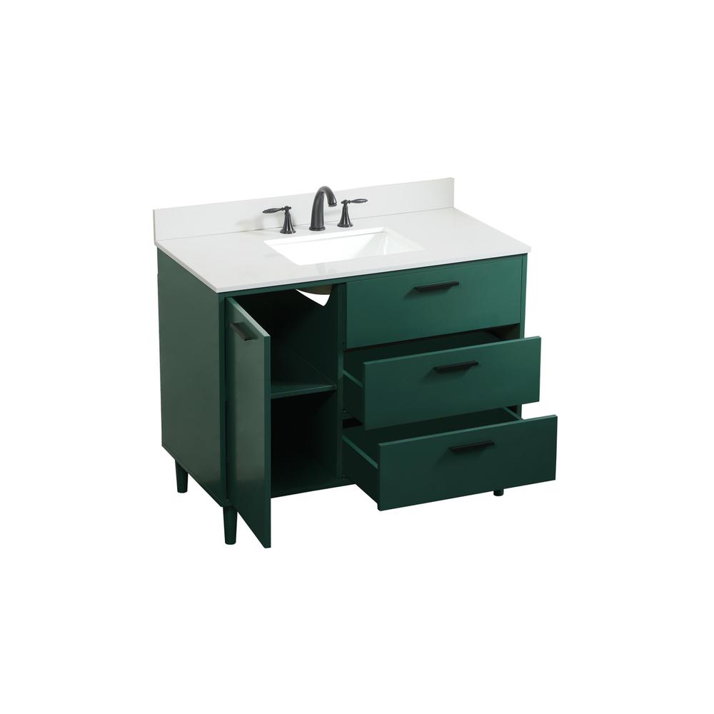 42 inch bathroom vanity in Green with backsplash. Picture 9