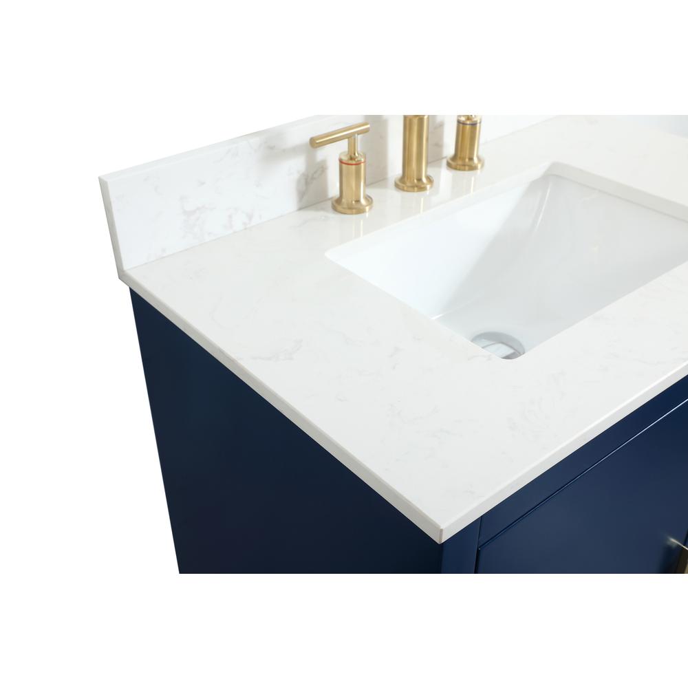 30 inch Single bathroom vanity in blue with backsplash. Picture 11