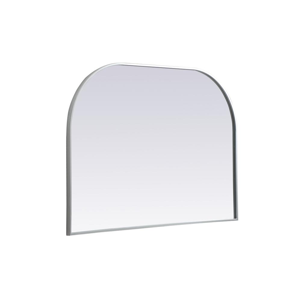 Metal Frame Arch Mirror 42x30 Inch in Silver. Picture 7