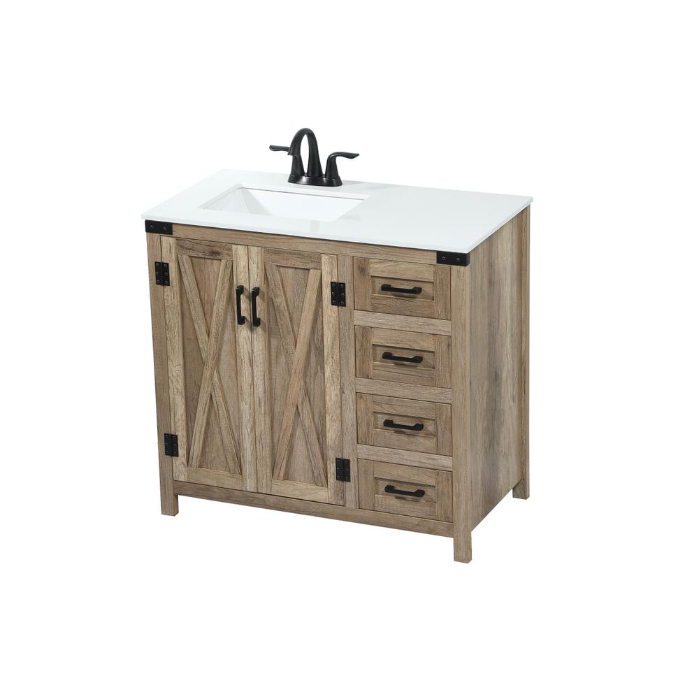 36 inch Single bathroom vanity in natural oak. Picture 8
