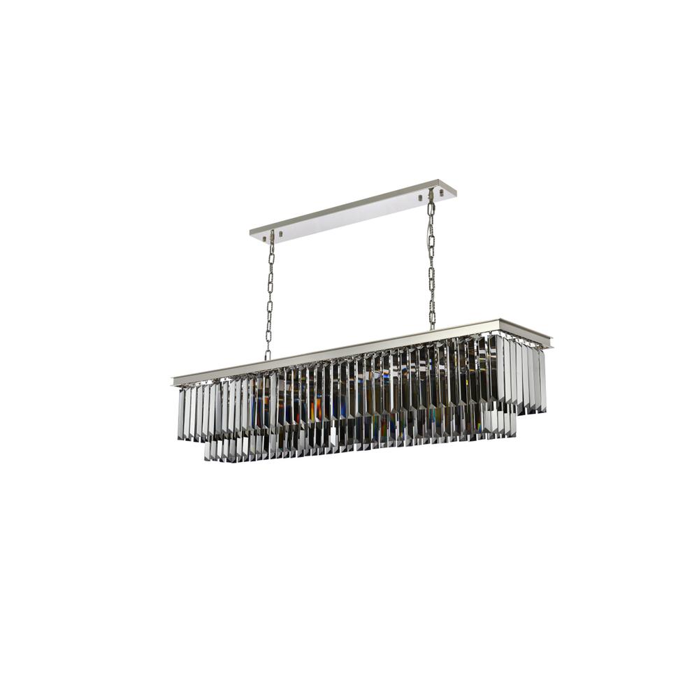 Sydney 12 light polished nickel Chandelier Silver Shade (Grey) Royal Cut Crystal. Picture 6