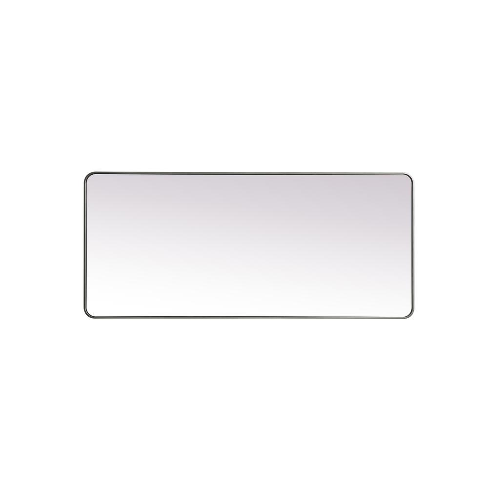 Soft Corner Metal Rectangle Mirror 32x72 Inch in Silver. Picture 8