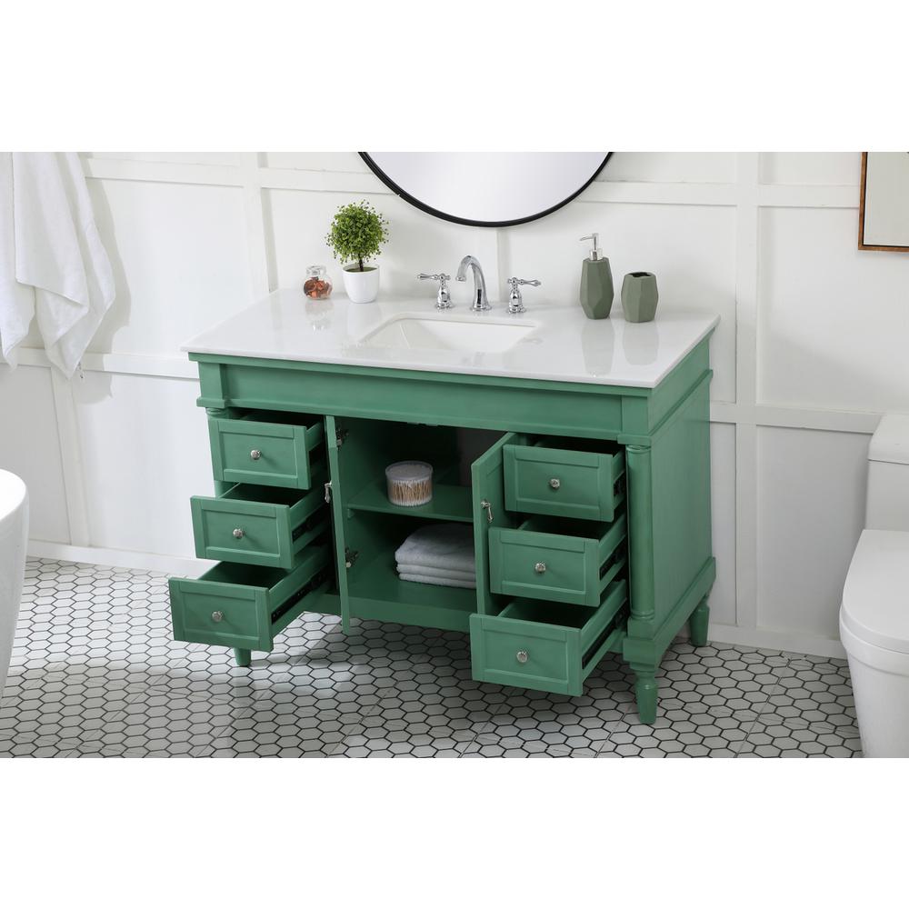 48 inch Single Bathroom vanity in vintage mint. Picture 3