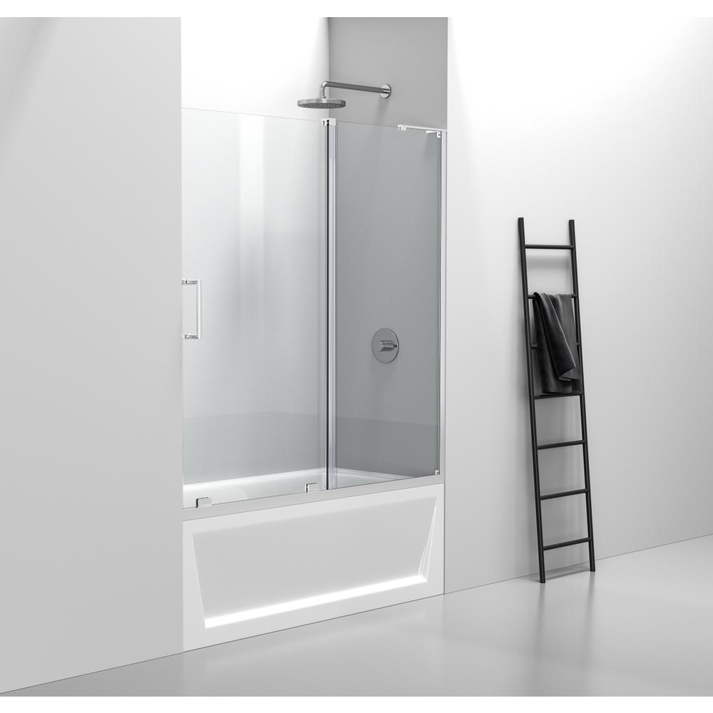 Frameless tub door 60 x 60 Polished Chrome. Picture 3