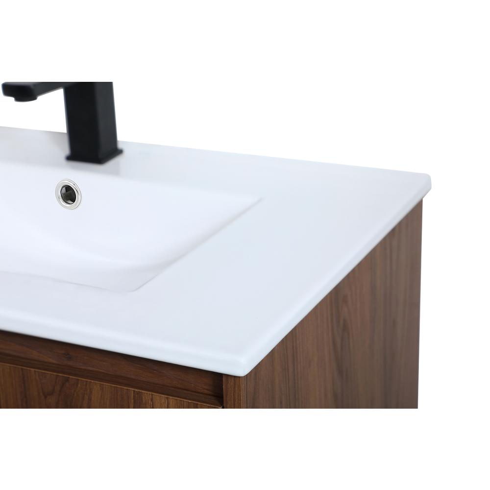 30 inch  Single Bathroom Vanity in Walnut Brown. Picture 11