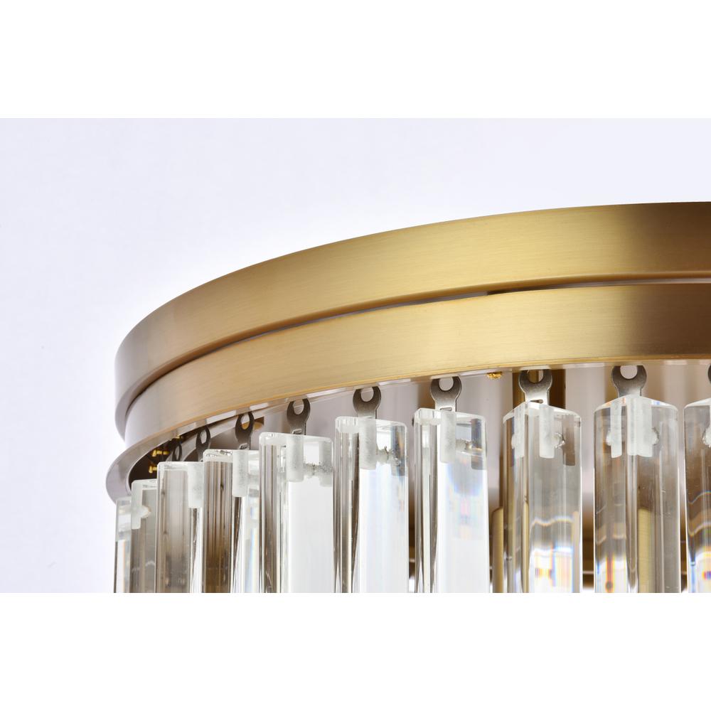 Sydney 20 inch round crystal flush mount in satin gold. Picture 4