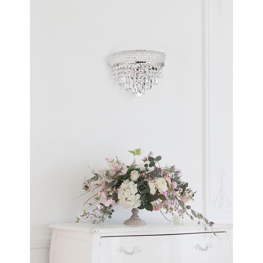 Primo 2 light Chrome Wall Sconce Clear Royal Cut Crystal. Picture 7