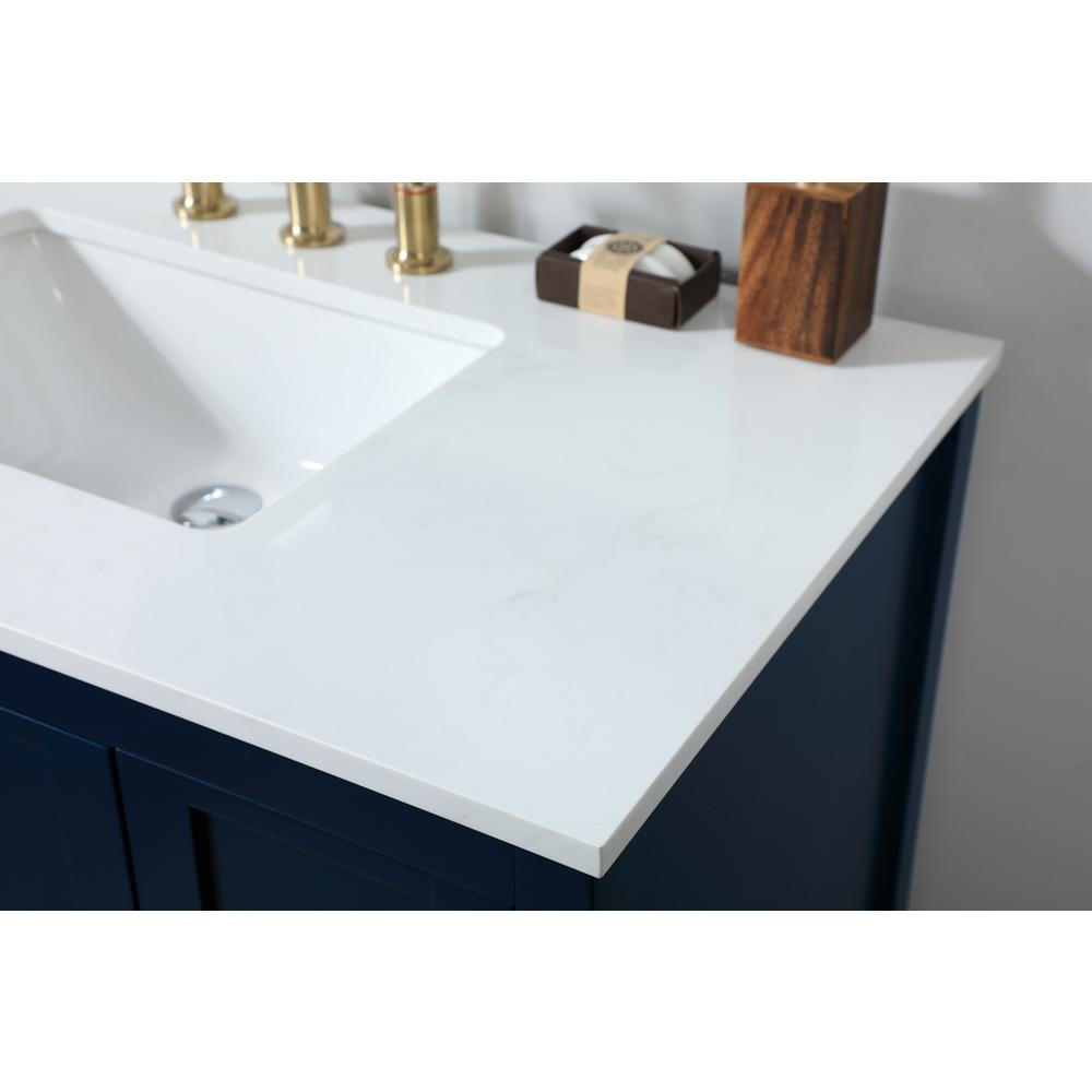 32 inch Single bathroom vanity in blue. Picture 5