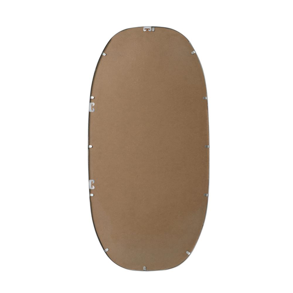 Metal Frame Oval Mirror 24x48 Inch in Silver. Picture 10
