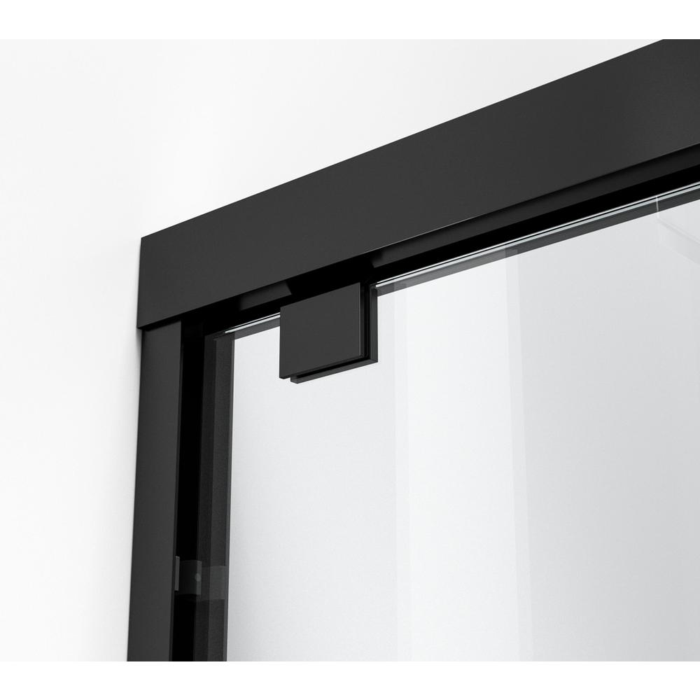 Semi-frameless shower door 48 x 76 Matte Black. Picture 6