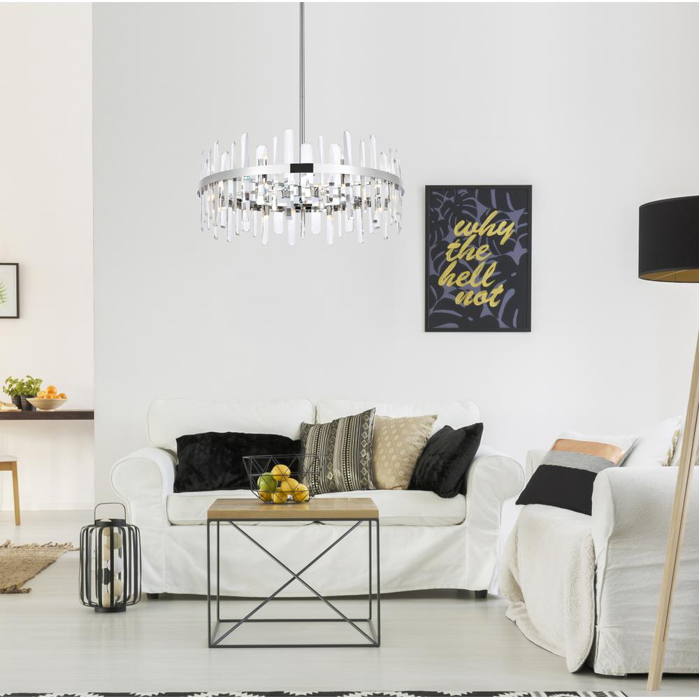 Serena 32 inch crystal round chandelier in chrome. Picture 7