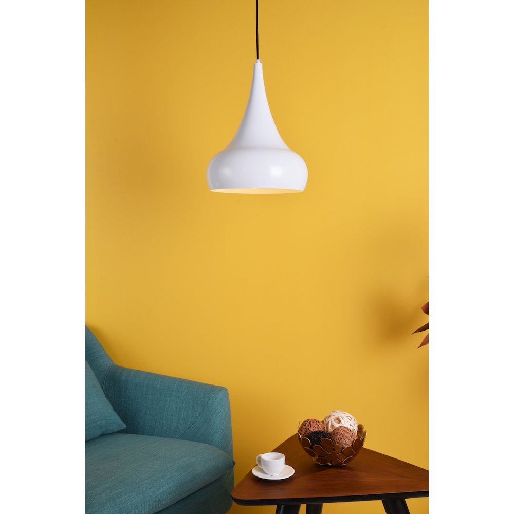 Circa 1 Light White Pendant. Picture 2
