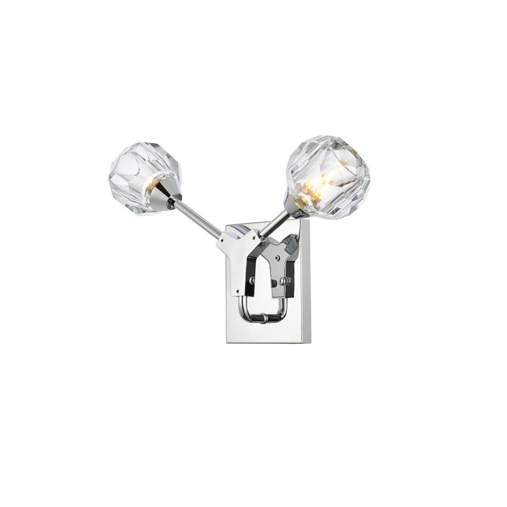 Zayne 2 Light Wall Sconce in Chrome. Picture 2