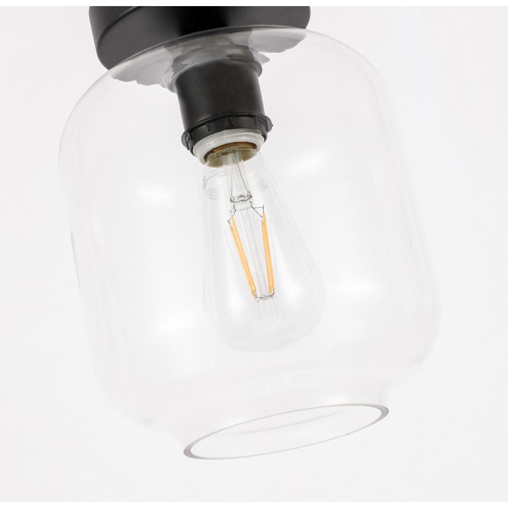 Collier 1 light Black and Clear glass Flush mount. Picture 11