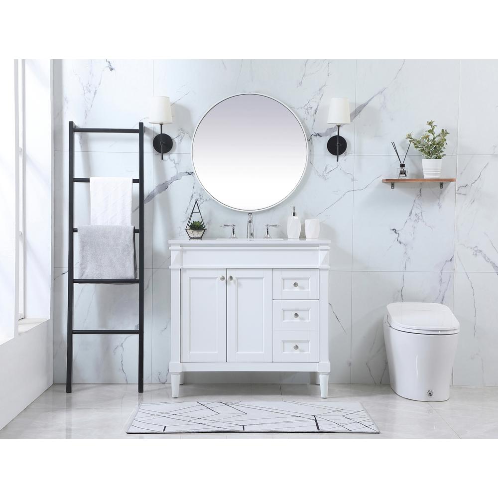 36 inch Single bathroom vanity in white. Picture 4