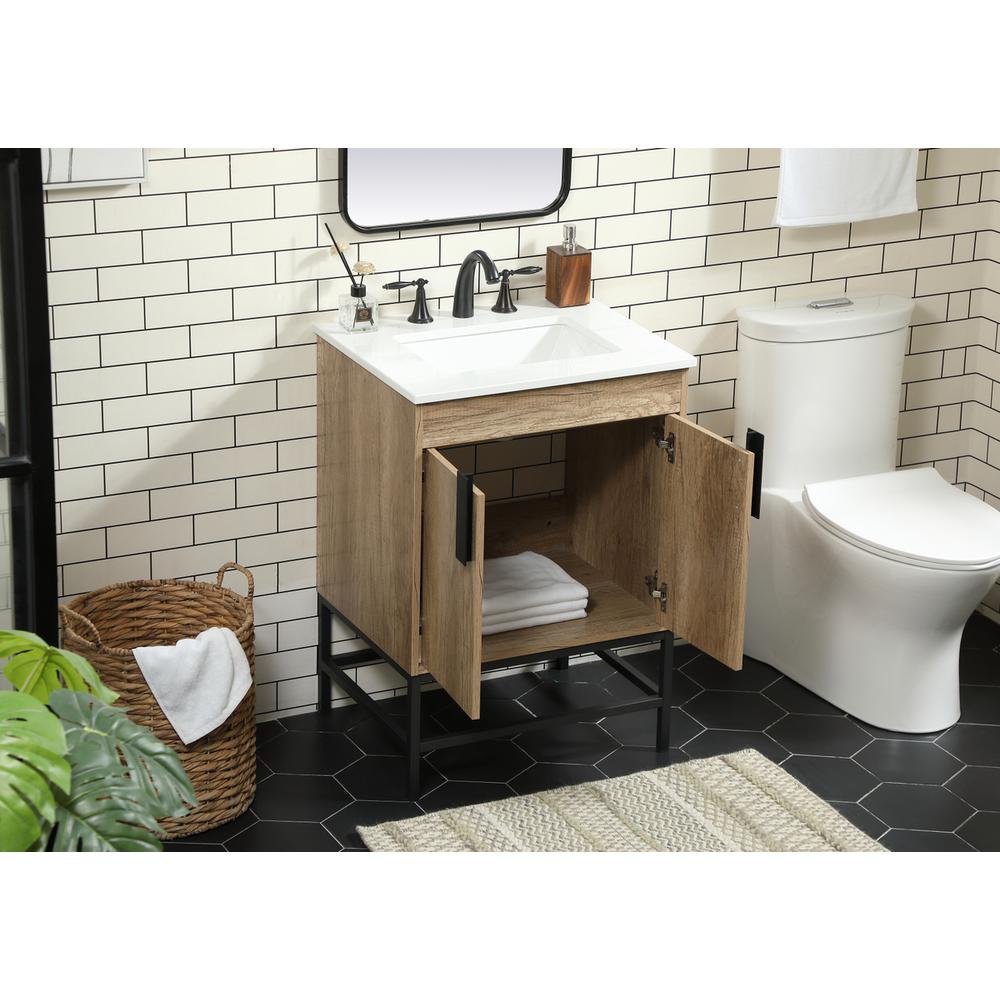 24 inch Single bathroom vanity in natural oak. Picture 3