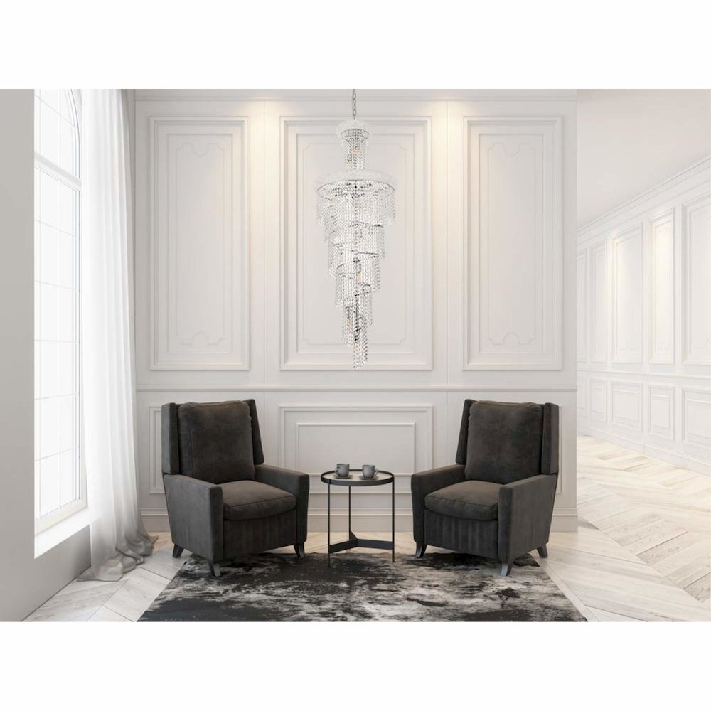 Spiral 22 light Chrome Chandelier Clear Royal Cut Crystal. Picture 7