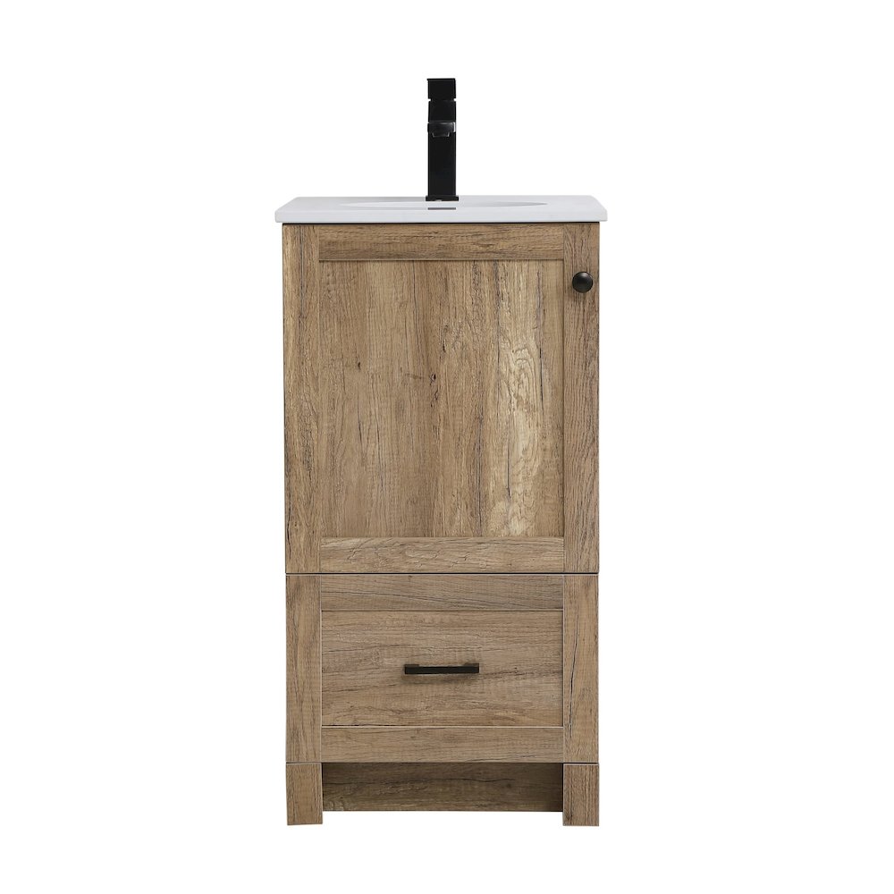 18 inch Single Bathroom Vanity in Natural oak. Picture 1