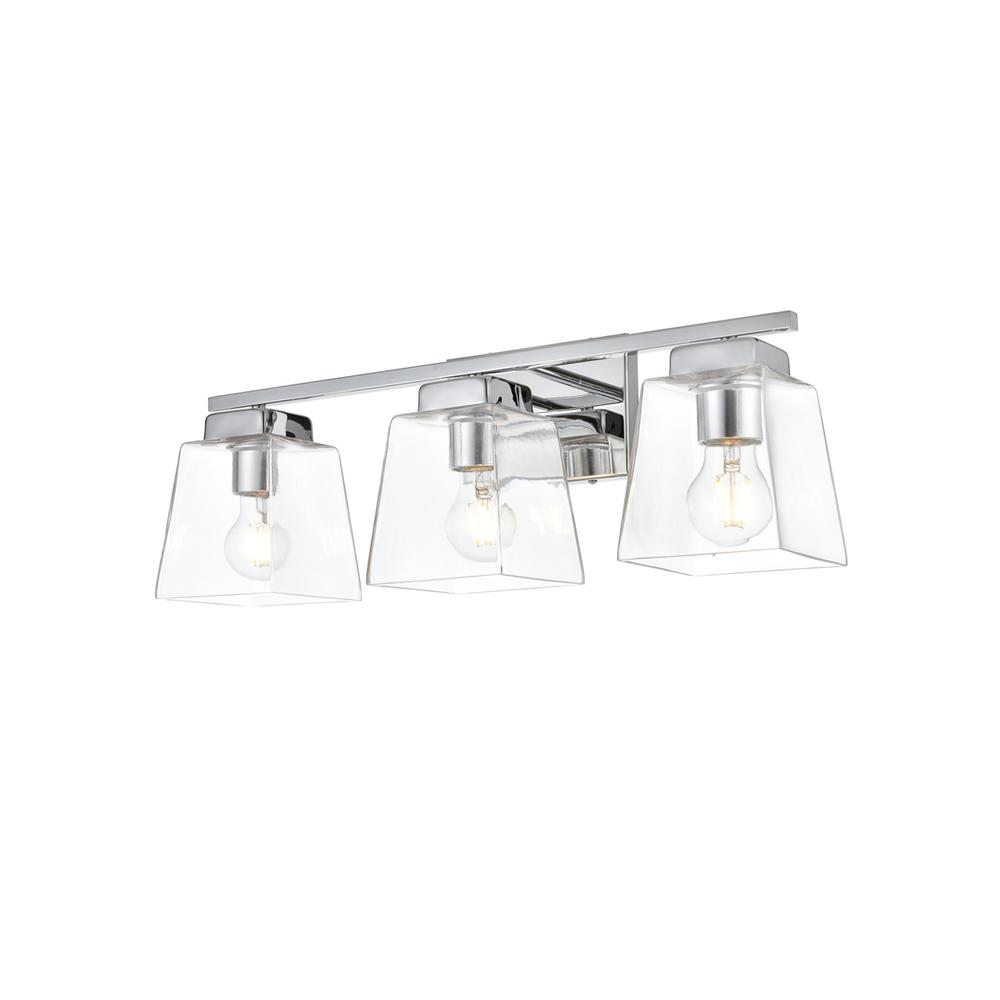 Merrick 3 light Chrome and Clear Bath Sconce. Picture 2