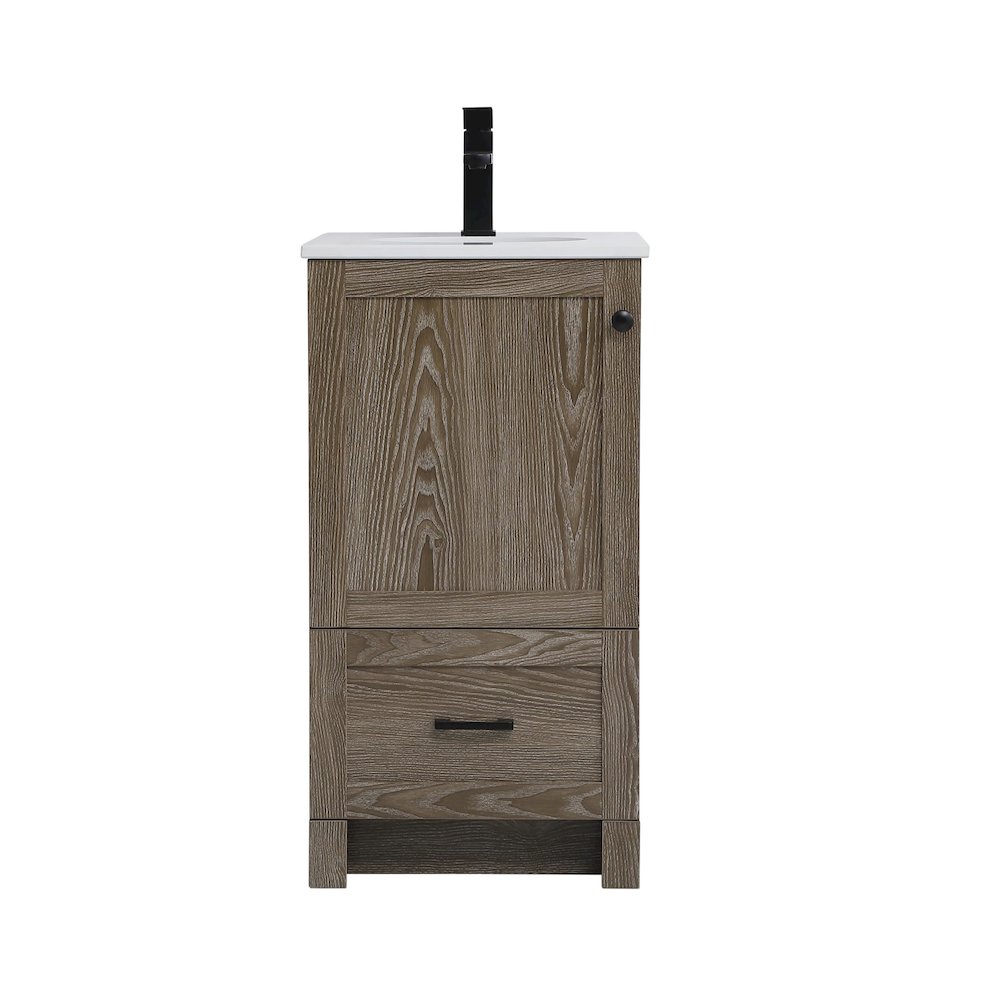 18 inch Single Bathroom Vanity in Weathered oak. Picture 1