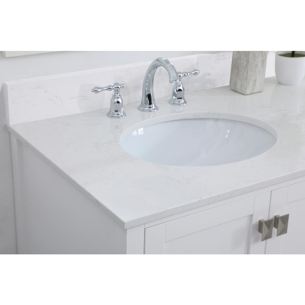 42 inch Single Bathroom Vanity in White with Backsplash. Picture 5