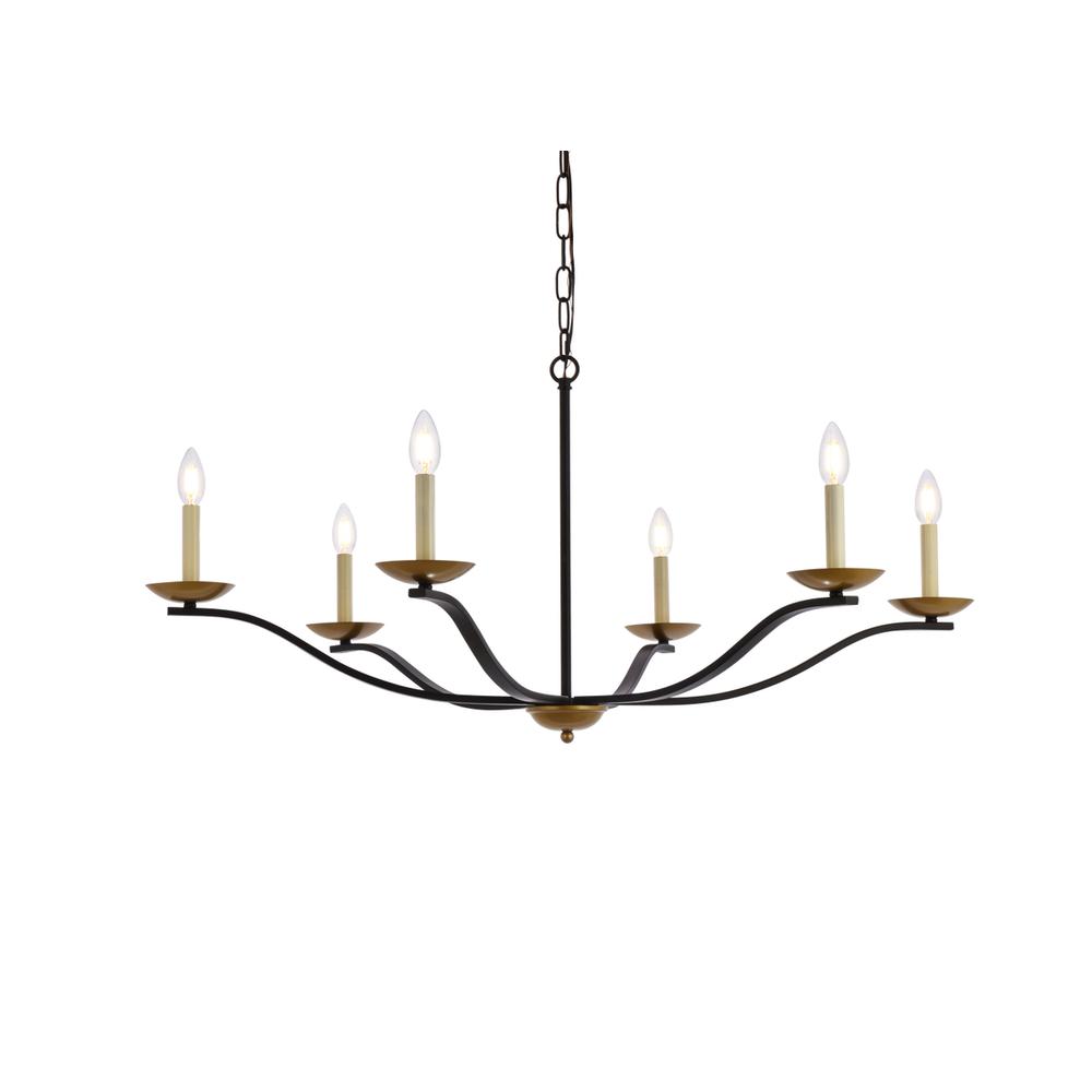Trey 42 inch pendant in black and brass. Picture 2