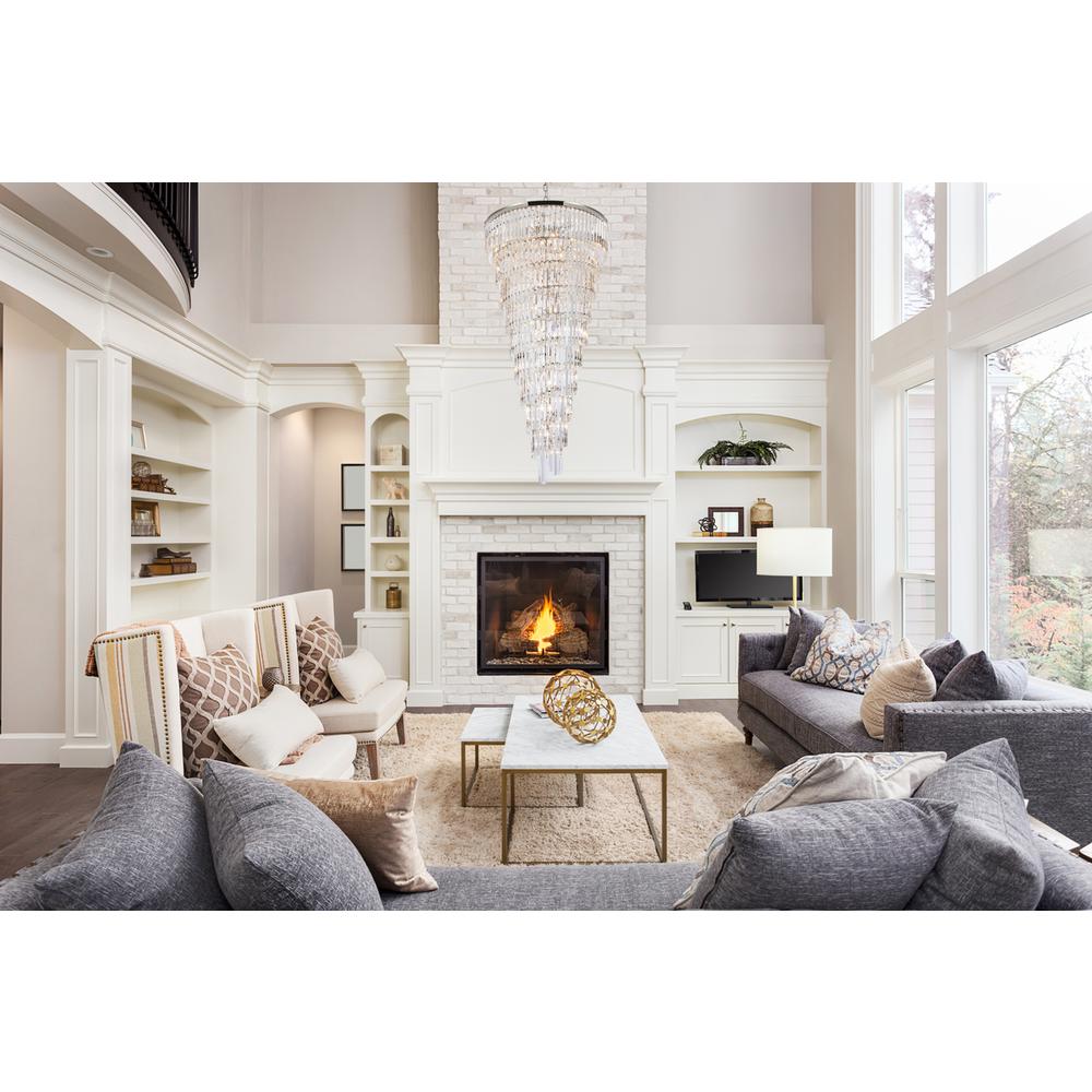 Sydney 36.5 inch spiral crystal chandelier in polished nickel. Picture 7