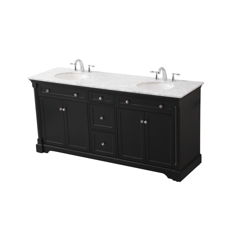 72 inch double bathroom vanity set in black. Picture 8
