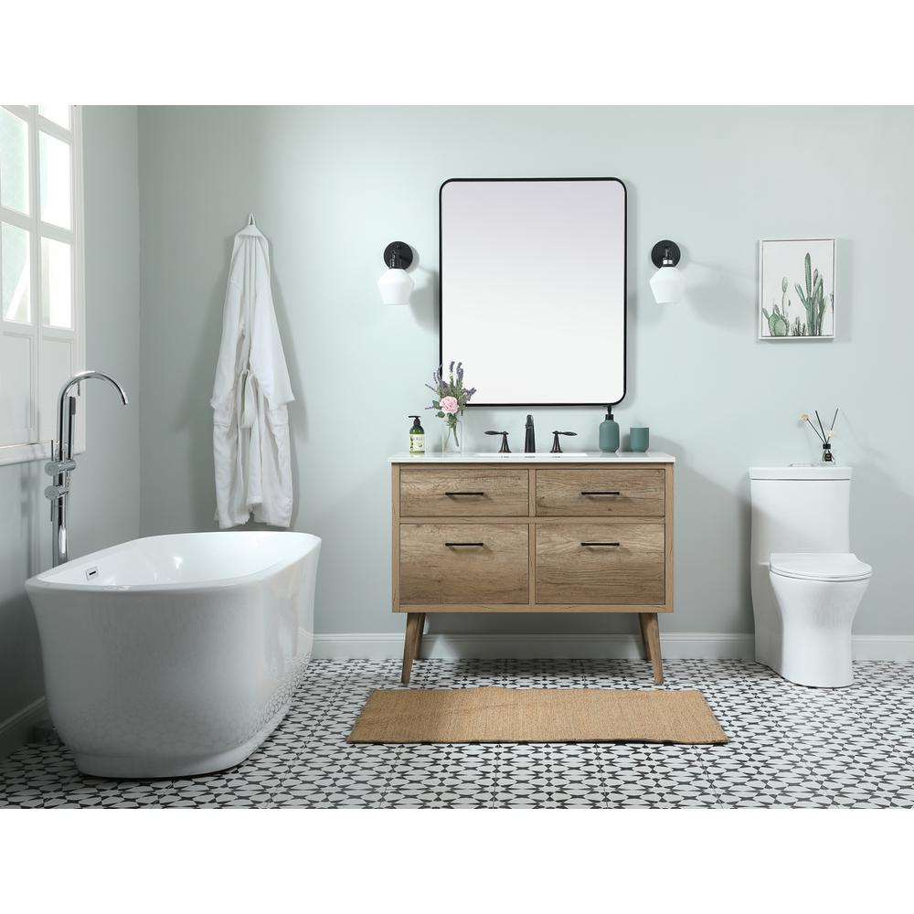 42 inch Single bathroom vanity in natural oak. Picture 4