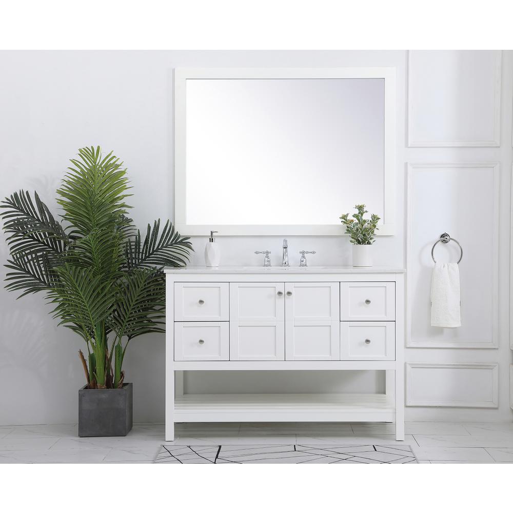 48 inch Single Bathroom Vanity in White. Picture 4